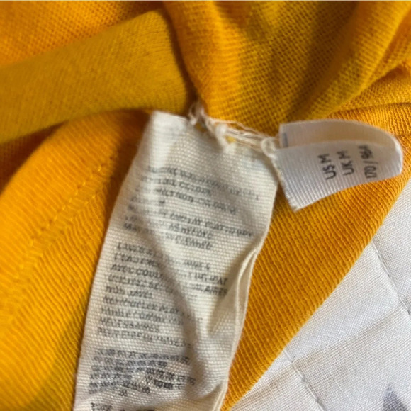 Free People We The Free Striped Tank Top Twist Shoulder Cut Out Yellow Gold Sz M - Picture 12 of 13